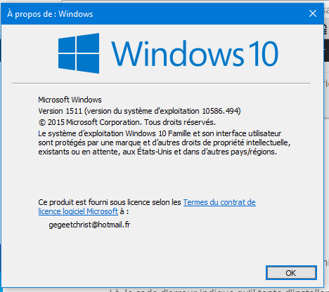 windows 10 famille I5