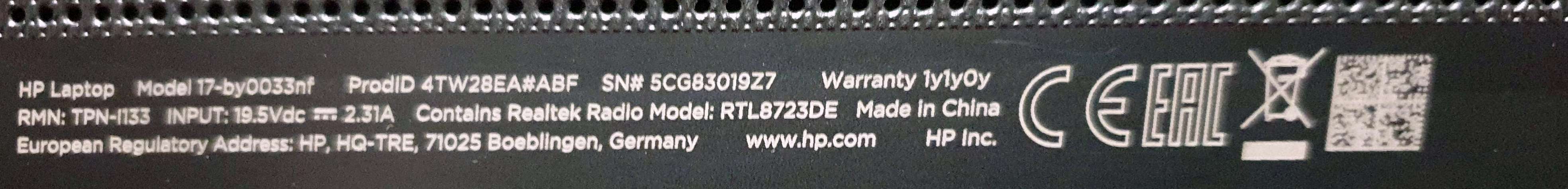 Interrupteur PC portable 2. Hp Laptop17-byOxxx [RESOLU]